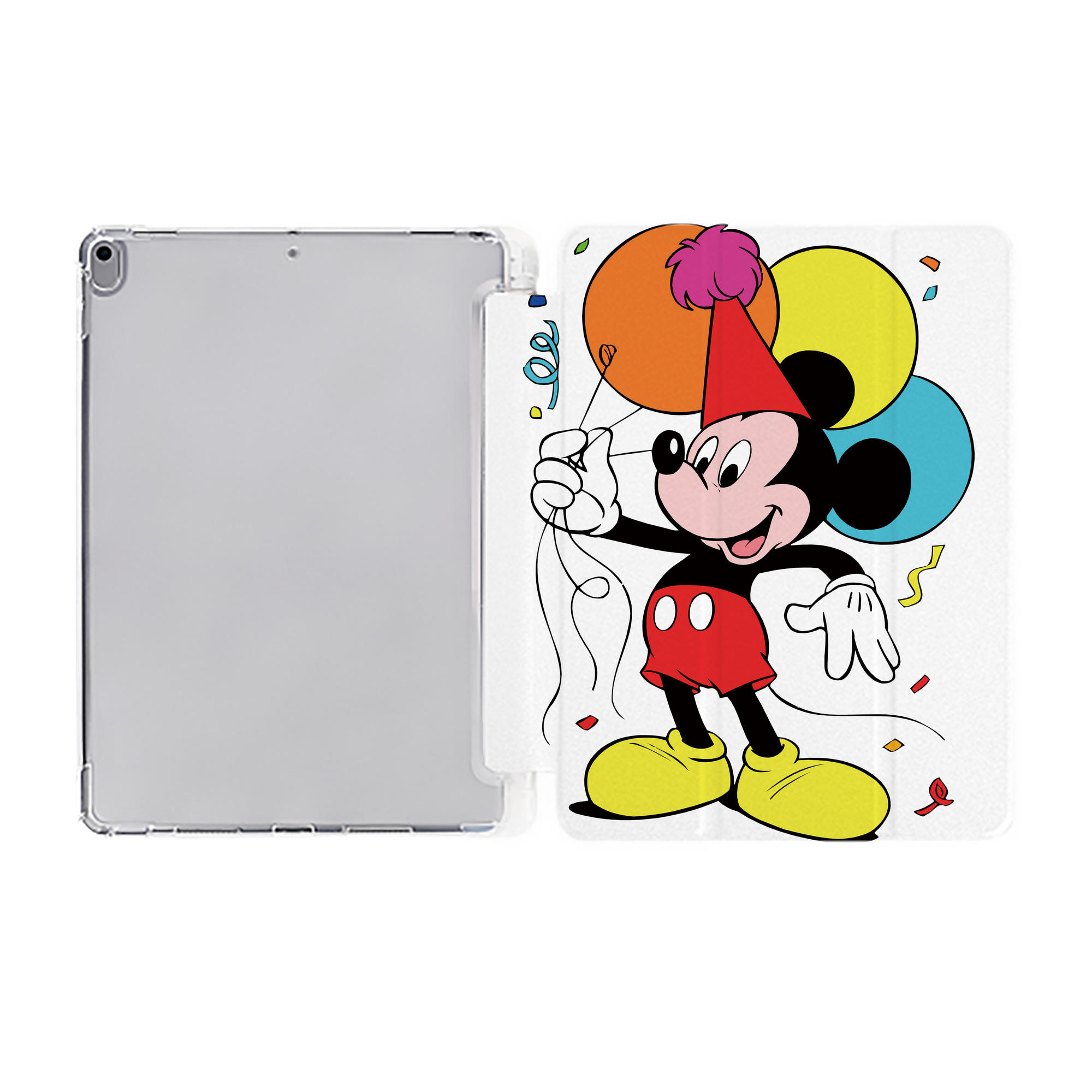 （画像用） ミッキーマウス Mickey Mouse IPad ケース ペン収納付き 三つ折りスタンド PUレザー×シリコン 対応機種9.5/10.5/10.9インチ